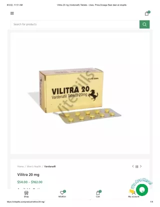 Order Vilitra 20mg Tablets Online - Vitepills