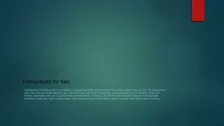 Fishing Boats For Sale