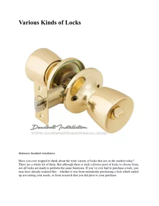 various kinds of locks