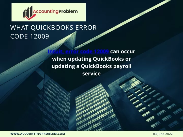 what quickbooks error code 12009