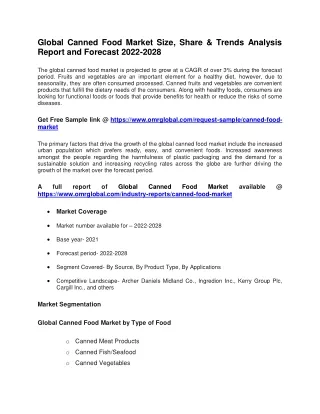 global canned food market size share trends