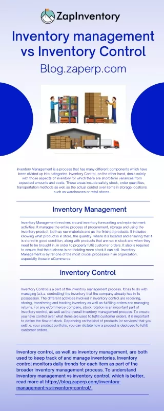 Inventory management vs Inventory Control - Blog.zaperp.com
