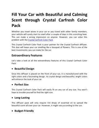 Crystal Carfresh Color Pack