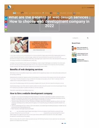 Benefits of web designing services