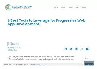 9 Best Tools to Leverage for Progressive Web App Development
