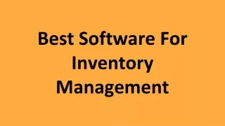 best software for inventory management