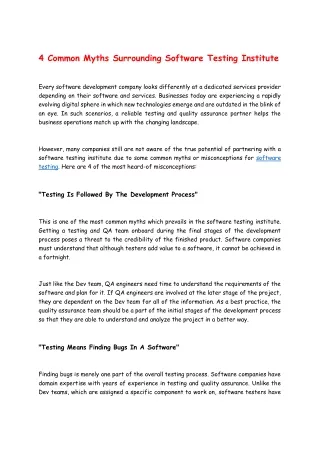 4 common myths surrounding software testing