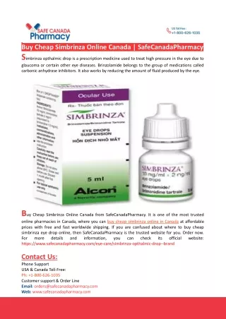 Buy Cheap Simbrinza Online Canada