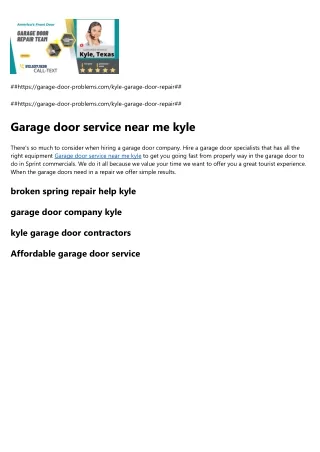 garage door company kyle