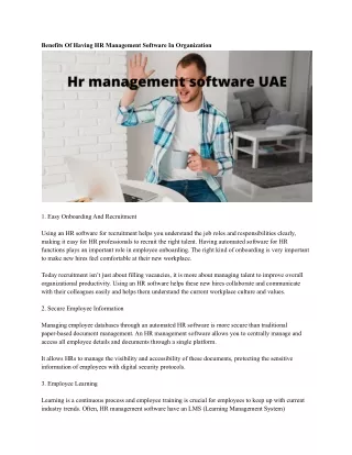 benefits of having hr management software