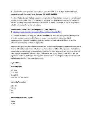 the global action camera market is expected