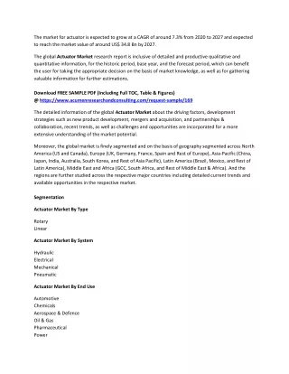 the market for actuator is expected to grow