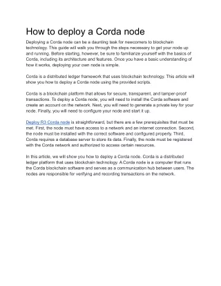 how to deploy a corda node