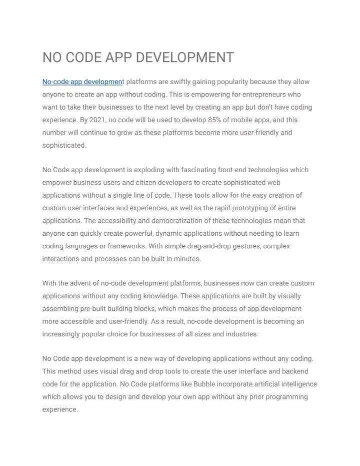 no code app development