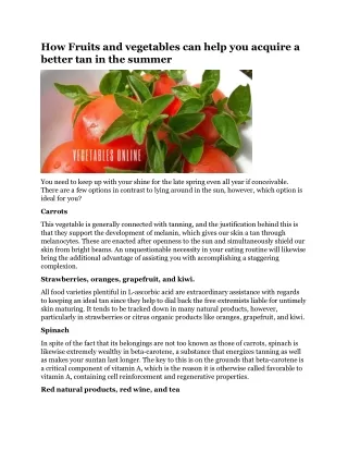 how fruits and vegetables can help you acquire