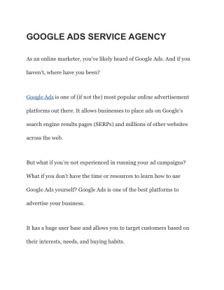 google ads service agency