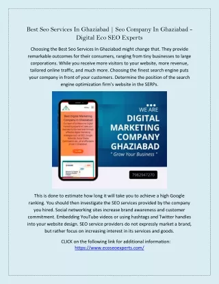 Best Seo Services In Ghaziabad | Seo Company In Ghaziabad - Digital Eco SEO Expe