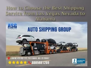 How to Choose the Best Shipping Service from Las Vegas Nevada to Alabama?