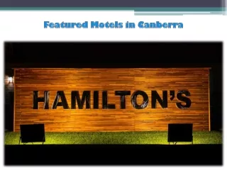 featured motels in canberra