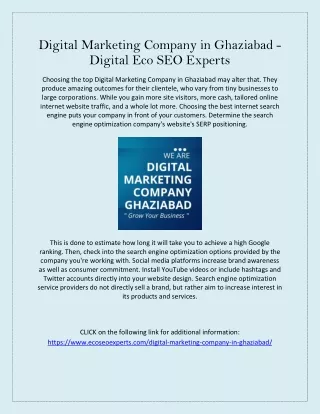 Digital Marketing Company In Ghaziabad - Digital Eco SEO Experts
