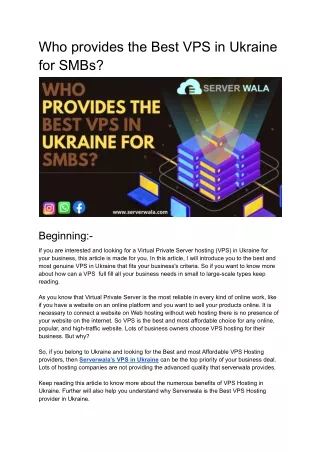 who provides the best vps in ukraine for smbs