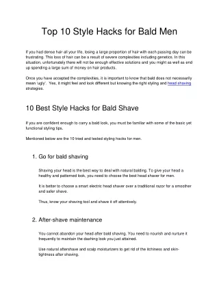 top 10 style hacks for bald men
