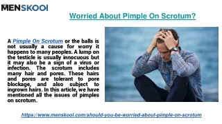 worried about pimple on scrotum