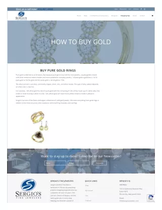 How to buy Gold - Sergio’s Jewelers