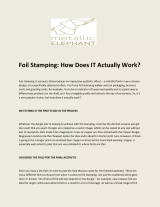 foil stamping how does it actually work