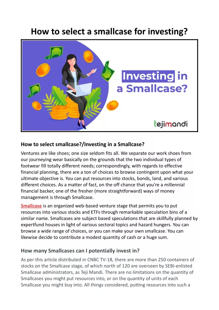 how to select a smallcase for investing