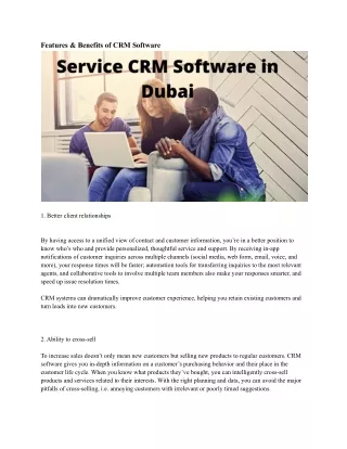 features benefits of crm software