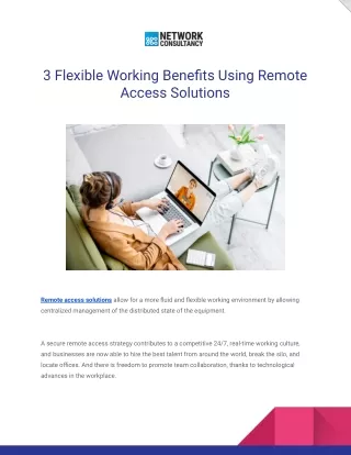 3 Flexible Working Benefits Using Remote Access Solutions