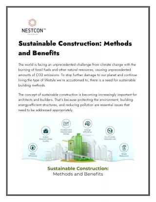 Sustainable Construction Methods and Benefits