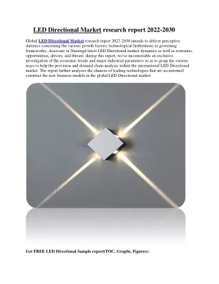 LED Directional Market Share and Size Growth opportunity, Trends Market Analysis