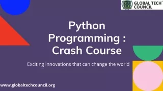 Python Certification  Crash Course | Global Tech Council