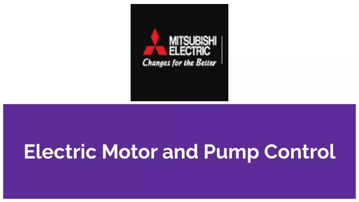 electric motor and pump control