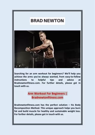 Arm Workout For Beginners | Bradnewtonfitness