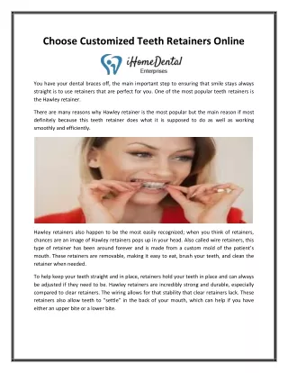 choose customized teeth retainers online