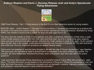 authors stephen and kevin j devaney release josh