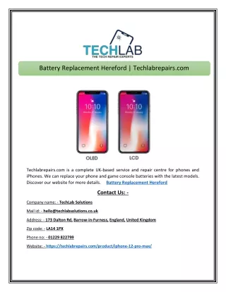 battery replacement hereford techlabrepairs com