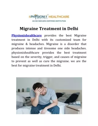 migraine treatment in delhi | physionixhealthcare