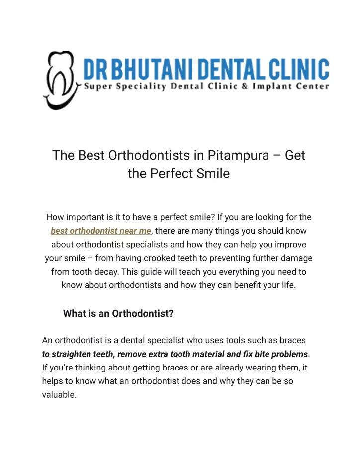 the best orthodontists in pitampura