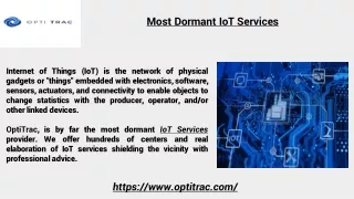 Most Dormant IoT Services