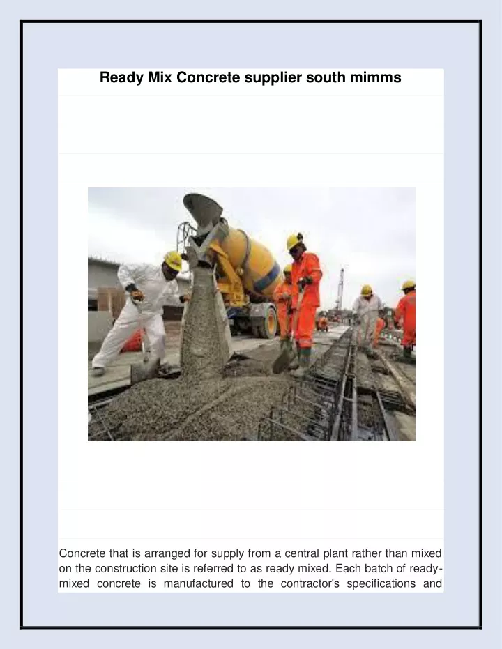 ready mix concrete supplier south mimms