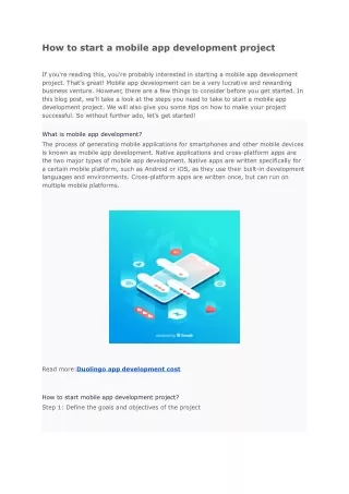 how to start a mobile app development project