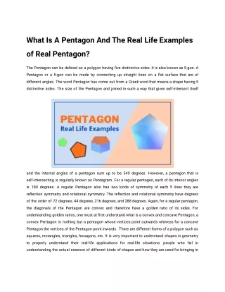 what is a pentagon and the real life examples