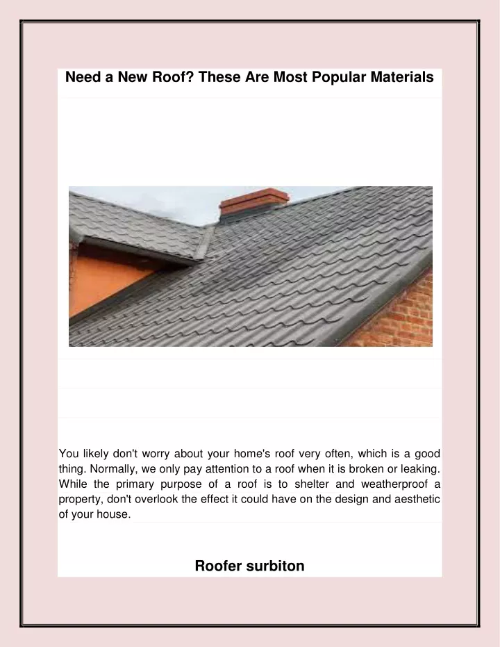 need a new roof these are most popular materials