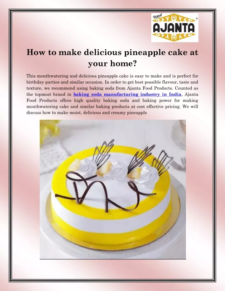 how to make delicious pineapple cake at your home