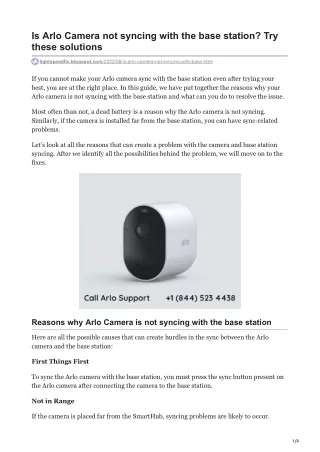 Is Arlo Camera not syncing with the base station Try these solutions