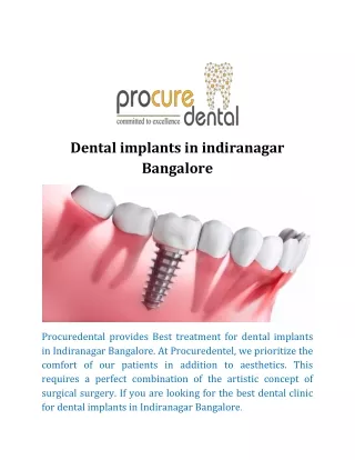dental implants in indiranagar Bangalore | Procure dental